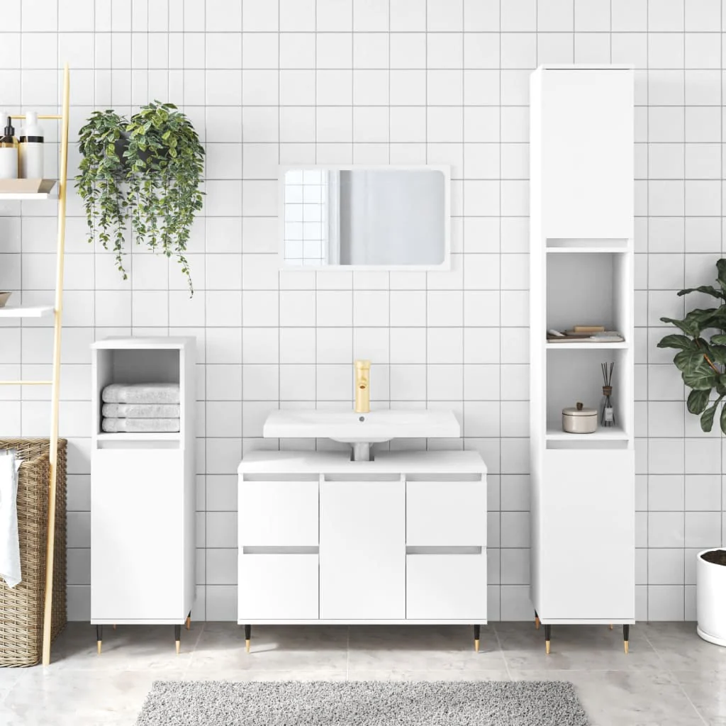 Berkfield Bathroom Cabinet White 80x33x60 cm Engineered Wood