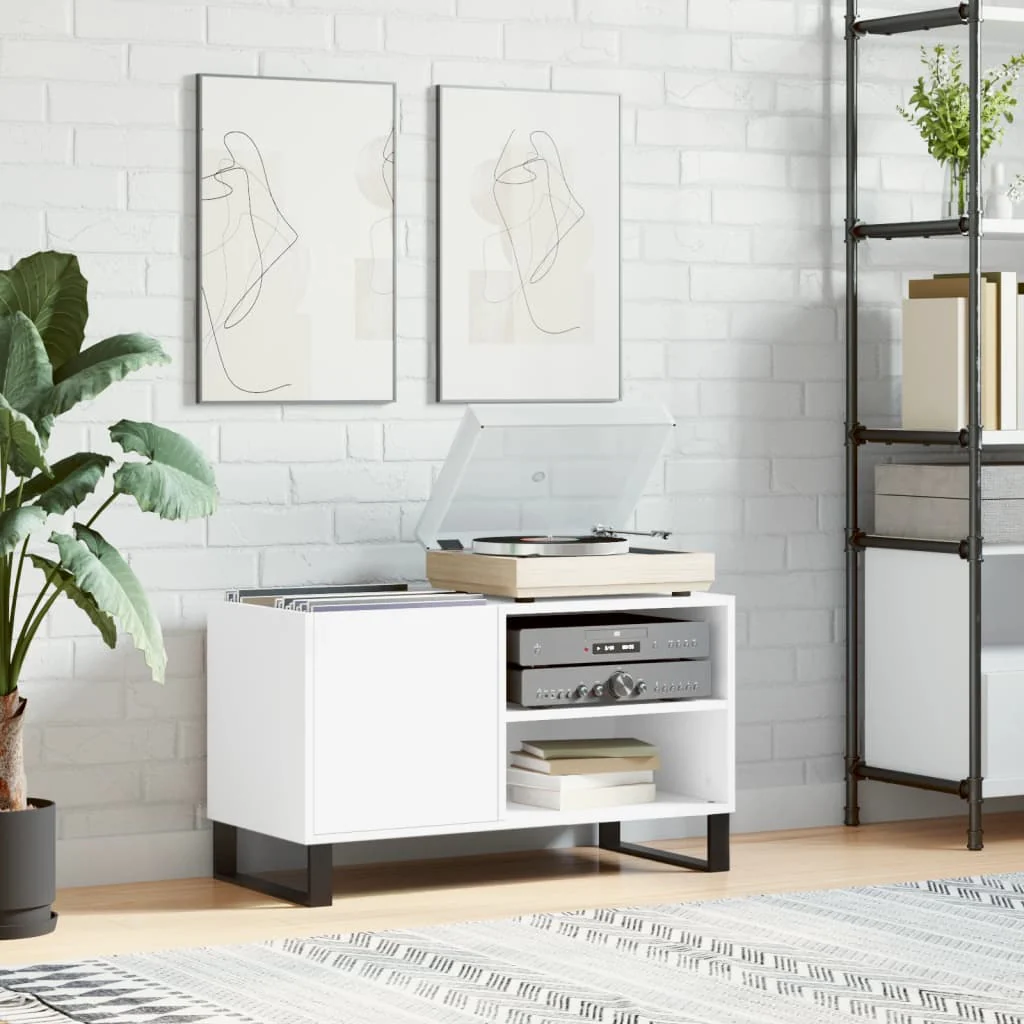 Berkfield Record Cabinet White 85x38x48 cm Engineered Wood