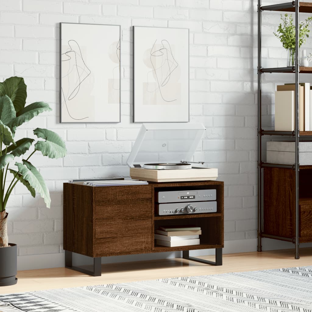 Berkfield Record Cabinet Brown Oak 85x38x48 cm Engineered Wood