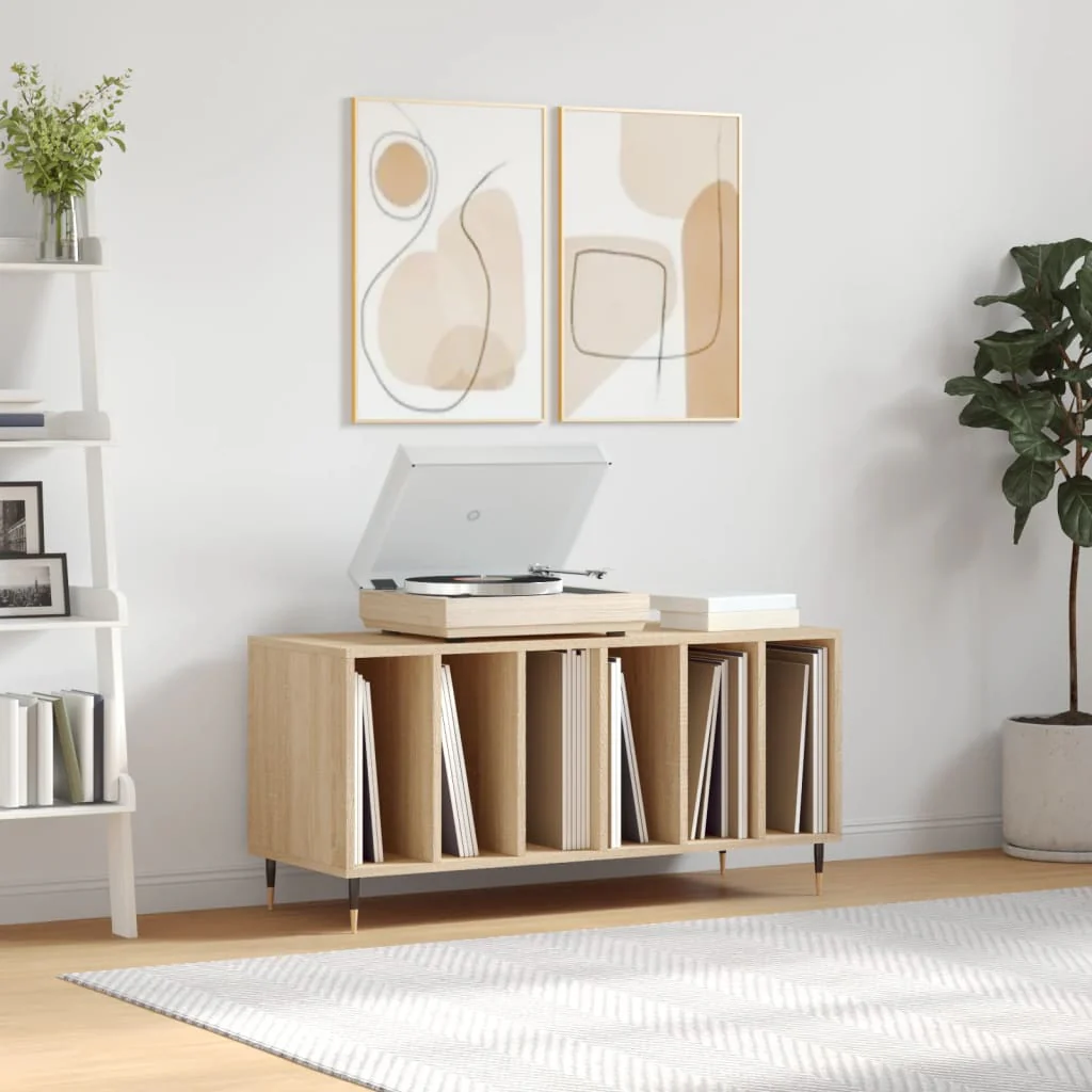 Berkfield Record Cabinet Sonoma Oak 100x38x48 cm Engineered Wood