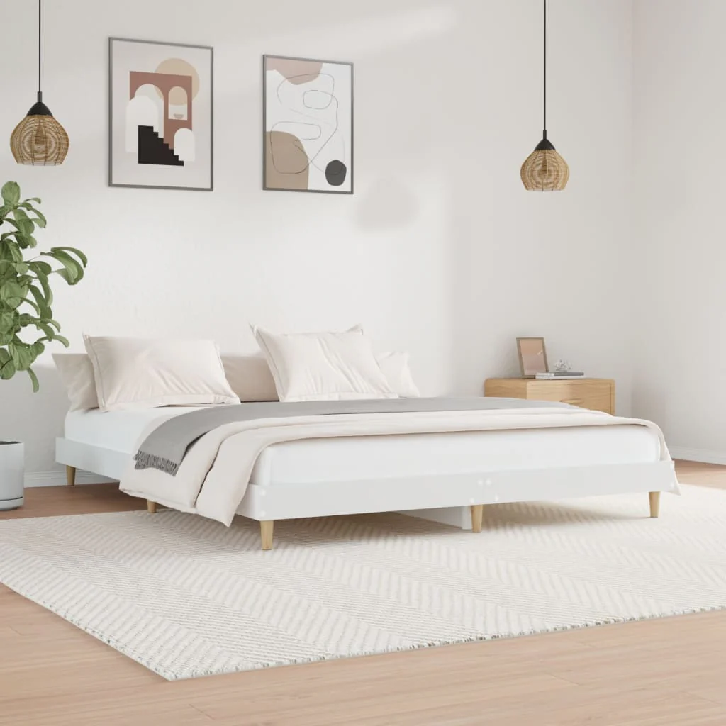 Berkfield Bed Frame White 150x200 cm Engineered Wood