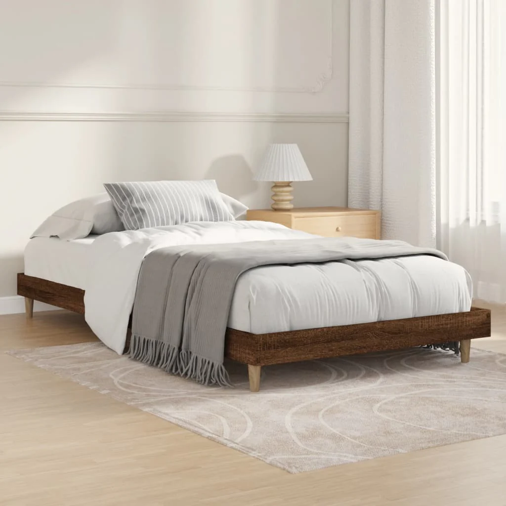 Berkfield Bed Frame Brown Oak 100x200 cm Engineered Wood