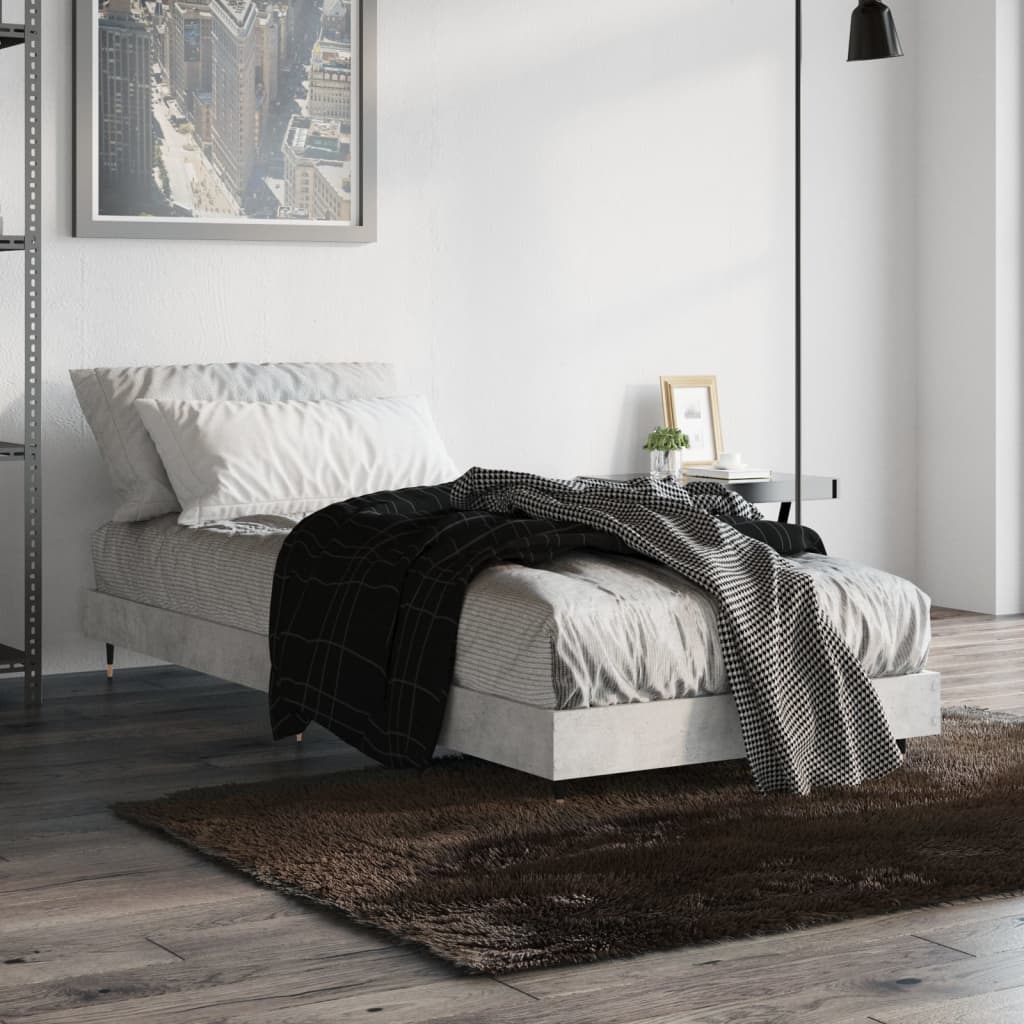 Berkfield Bed Frame Concrete Grey 75x190 cm 2FT6 Small Single Engineered Wood