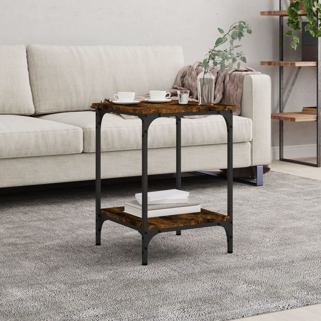 Berkfield Coffee Table Smoked Oak 40x40x55 cm Engineered Wood