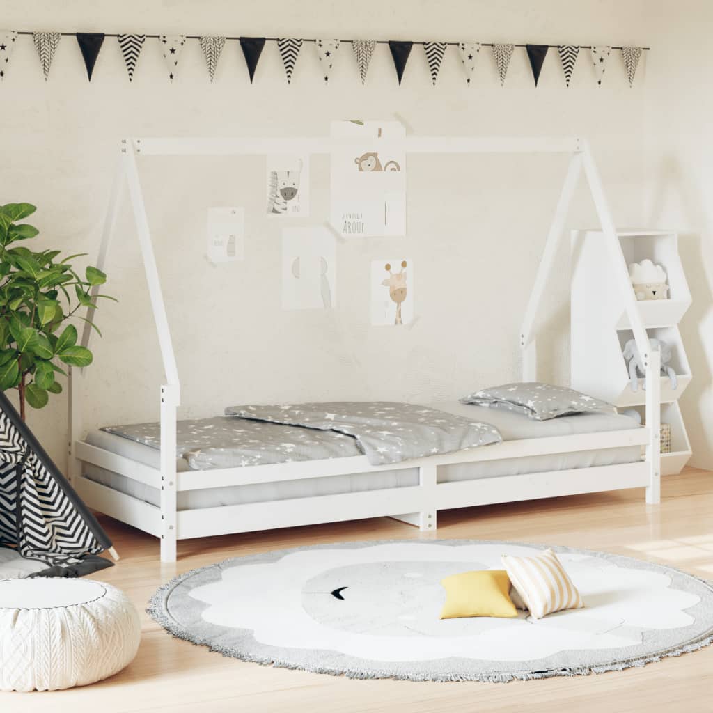 Berkfield Kids Bed Frame White 80x200 cm Solid Wood Pine