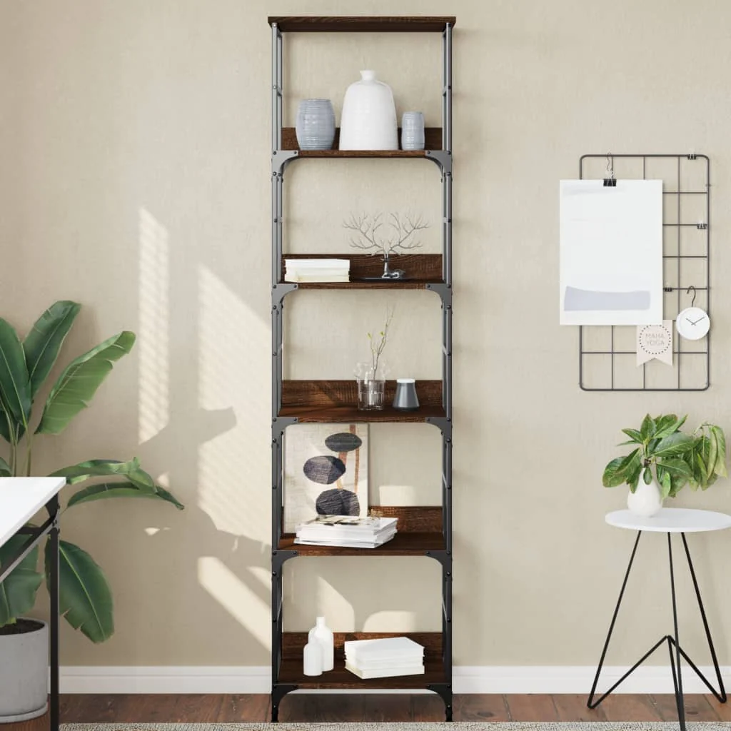 Berkfield Bookshelf Brown Oak 50x33x188.5 cm Engineered Wood