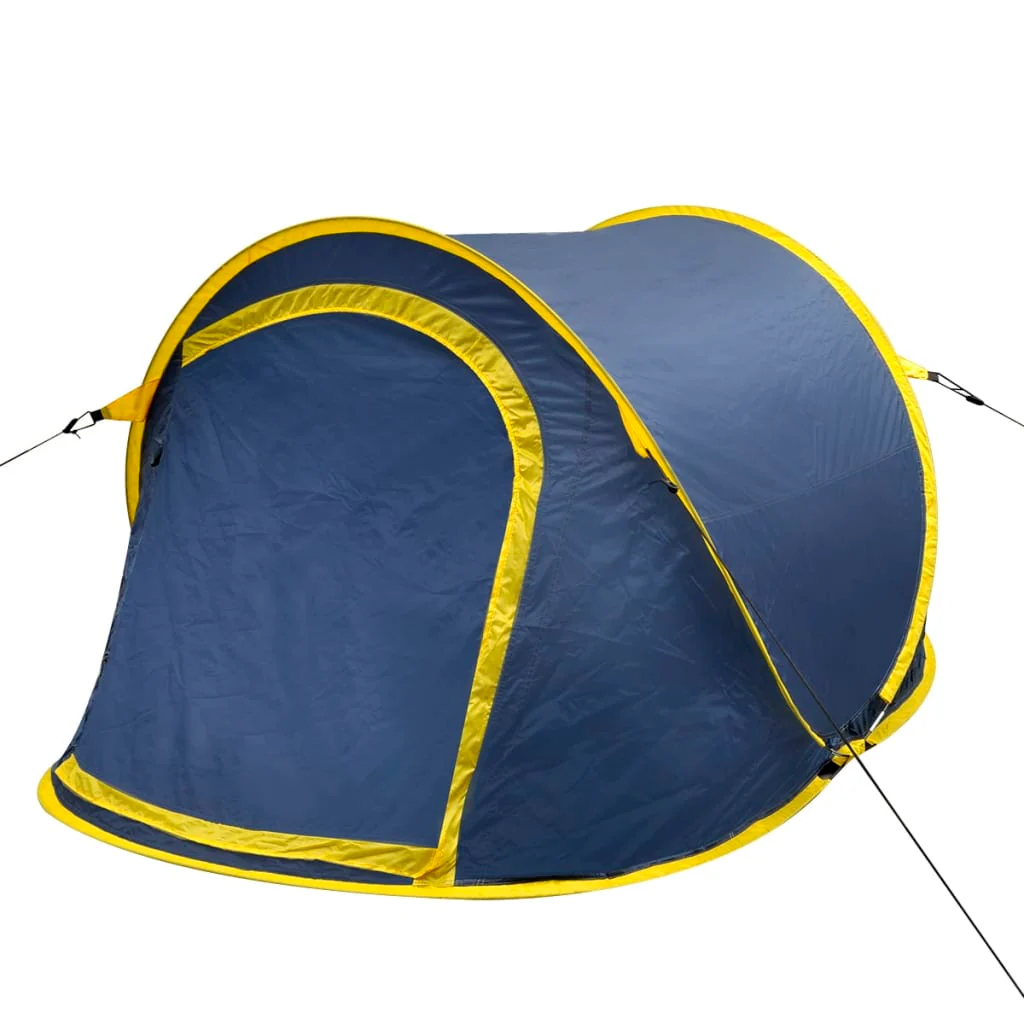 Pop-up Camping Tent 2 Persons Navy Blue / Yellow