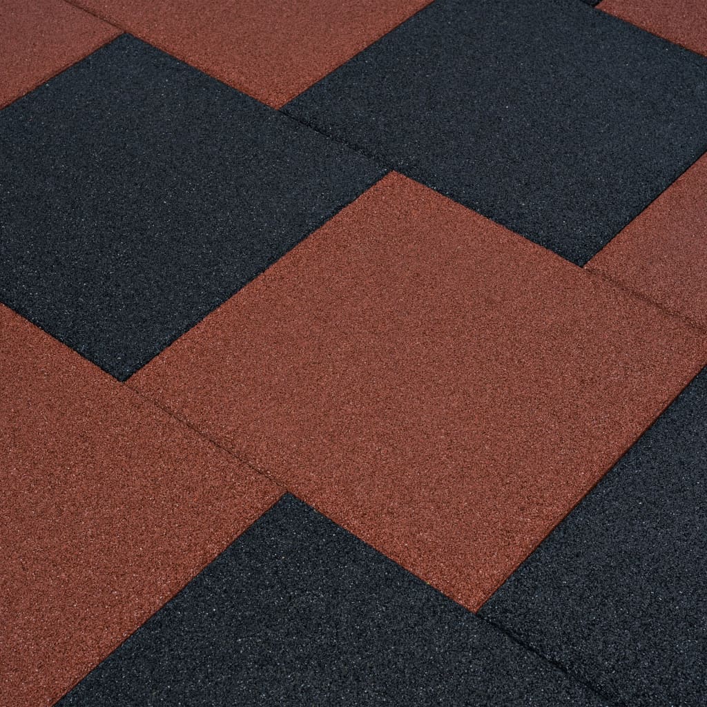 Berkfield Fall Protection Tiles 6 pcs Rubber 50x50x3 cm Red