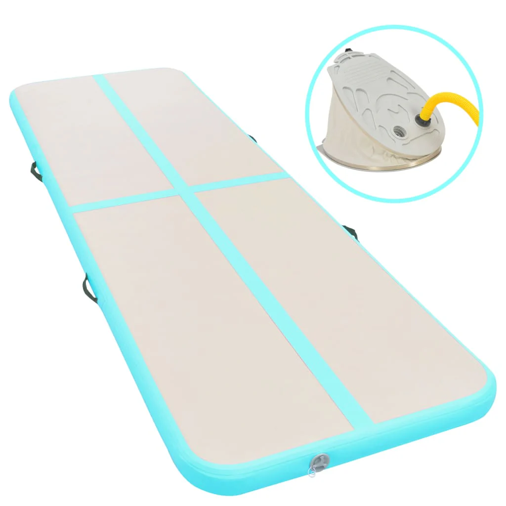 Berkfield Inflatable Gymnastics Mat with Pump 300x100x10 cm PVC Green