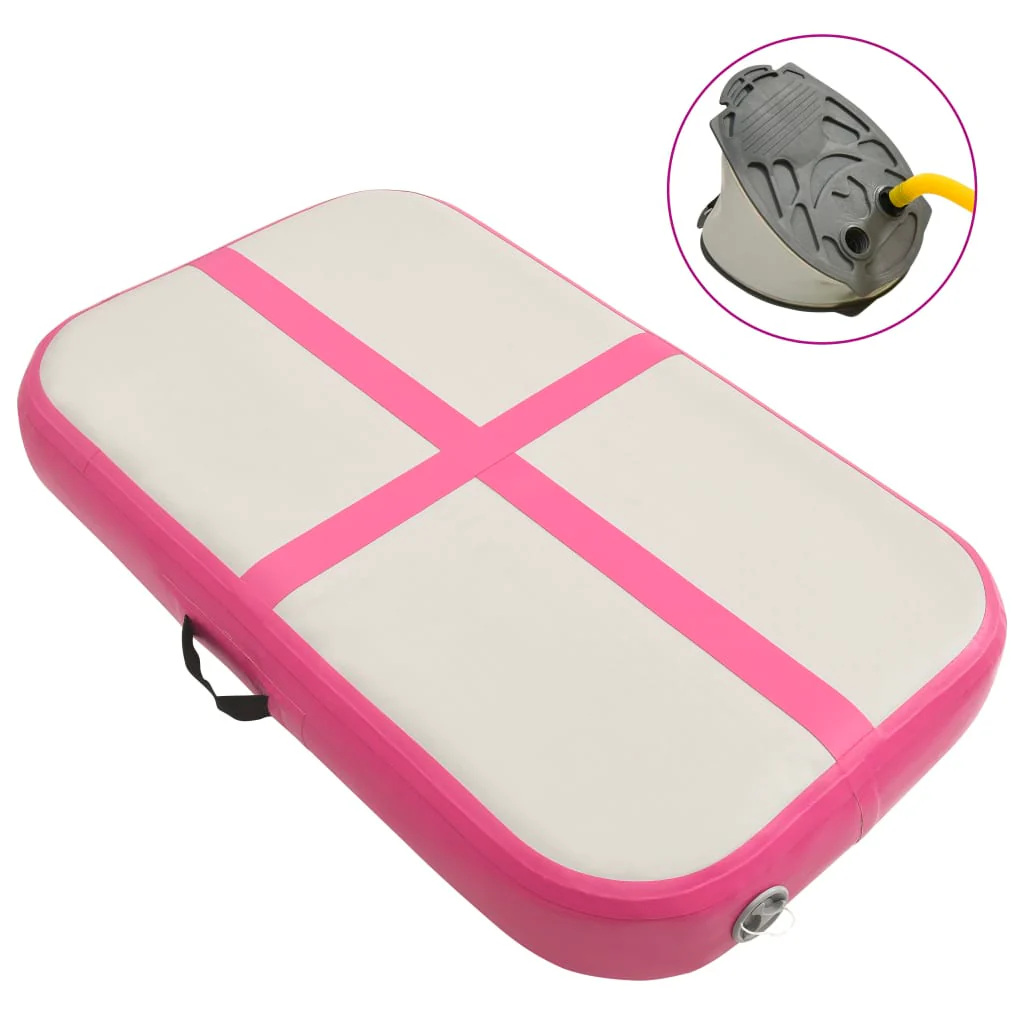 Berkfield Inflatable Gymnastics Mat with Pump 60x100x10 cm PVC Pink