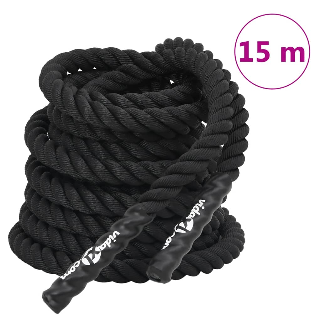 Berkfield Battle Rope Black 15 m 11 kg Polyester